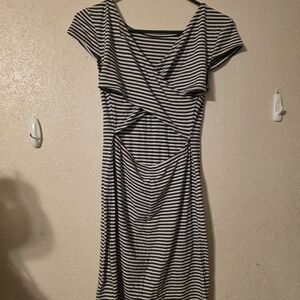 Teeze Me Black and White Asymmetrical Dress